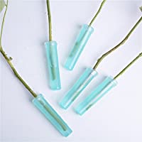 Los mejores  - zantec 25pcs lichtdurchlässige verdes Flor tubos de agua con tapa los Restos Flores rosas vials para bulbos